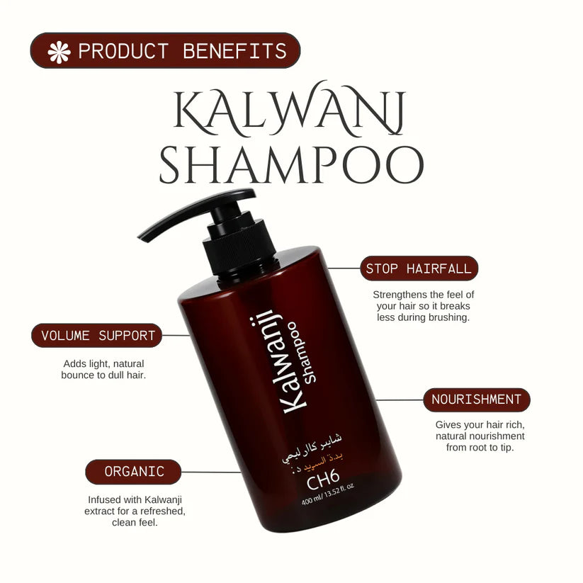 Organic Kalwanji Black Seed Shampoo 250ml (Buy 1 Get 1 Free)